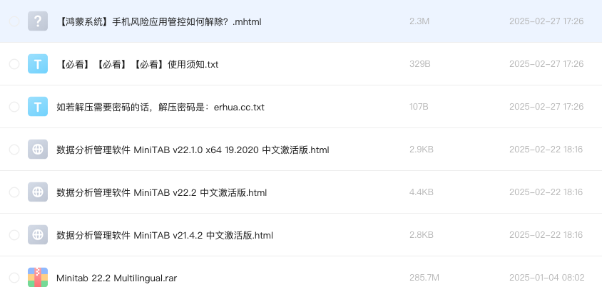 数据分析管理软件 MiniTAB