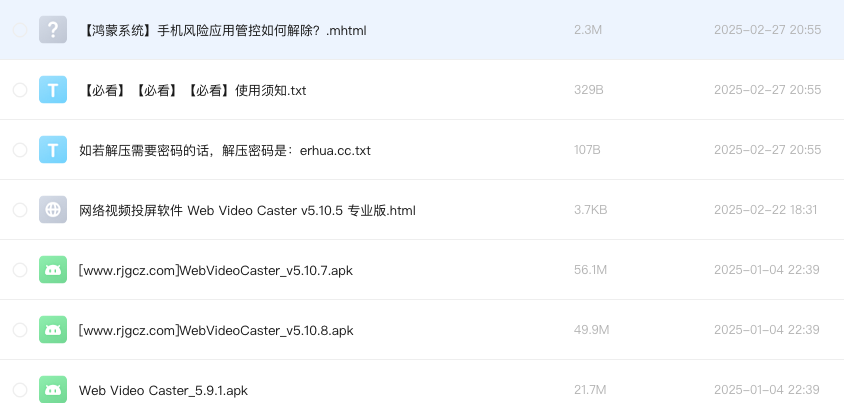 网络视频投屏软件 Web Video Caster